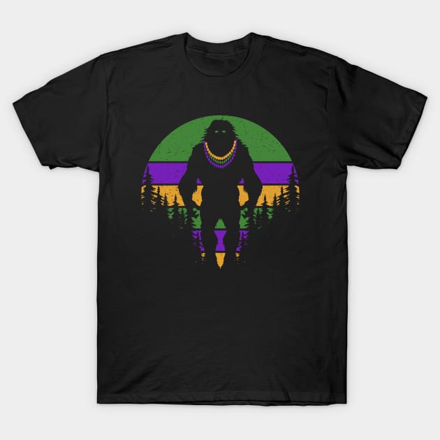 Bigfoot Mardi Gras T-Shirt by Tesszero